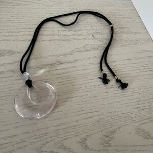 Elegant Black and Clear Pendant Necklace